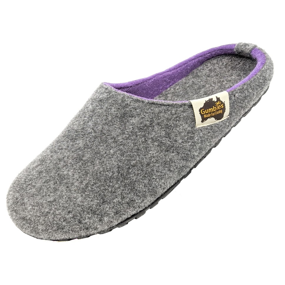 Set Outback Slipper - Grey Lilac mit Nagellack Butterfly