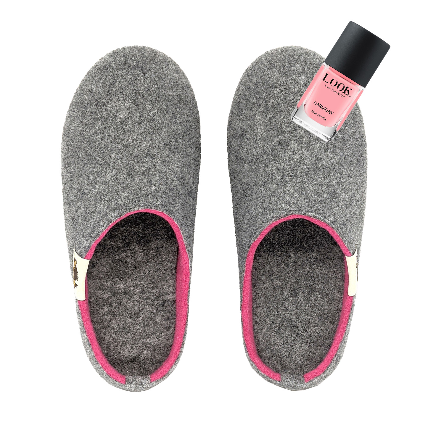 Set Outback Slipper - Grey Pink mit Nagellack Harmony