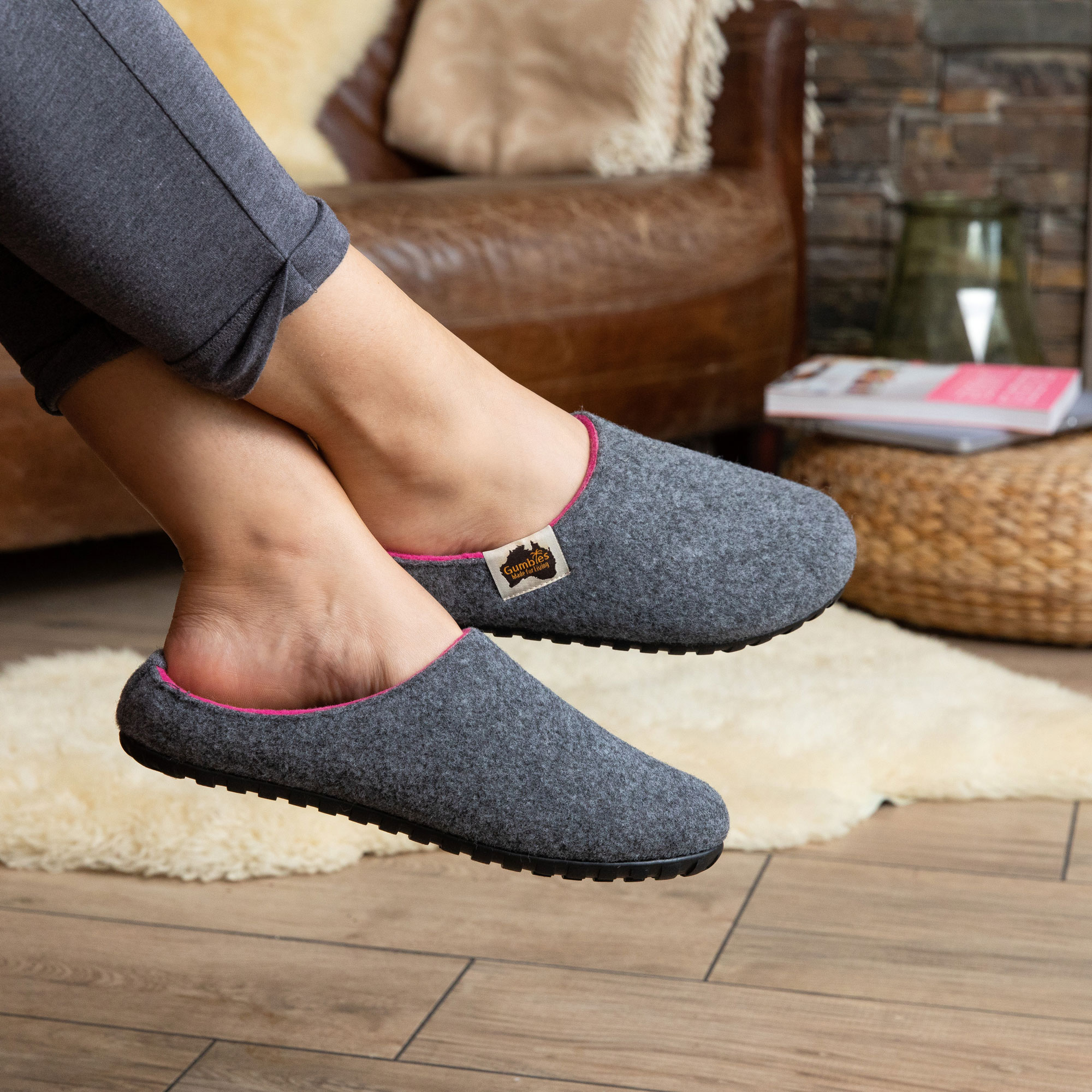 Grey Pink – Outback Slipper